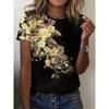 3D-gedrucktes Mode-Damen-T-Shirt Sommer Atmungsaktiv und Vielseitig Trend