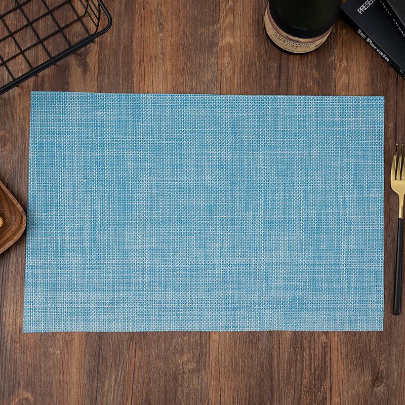Place Mats Washable Easy To Clean Vinyl Dining Table Pads Durable PVC Weave Table Mats for Camp Party Hotel Home Decor