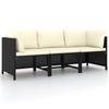 Day and Night - Day and Night 3-seater Garden Sofa with Black Synthetic Rattan Cushions