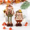 Standing Plush Harvest Scarecrows Dolls with Stretchable Long Legs Autumn Thanksgiving Festivals Decors for Indoor Space
