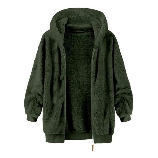 Men Fleece Hooded Jacket Winter Warm Zip Up Sweatshirt Soft Breathable Coat Casual Outerwear