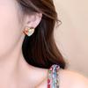 French Drip Glaze Heart Stud Earrings for Women - 2025 New Niche Design, Simple and Fresh Style