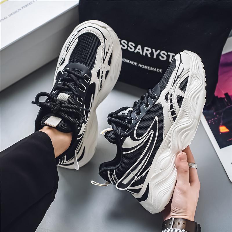 Summer breathable mesh sneakers men's soft-soled shock-absorbing and wear-resistant lightweight casual running shoes trendy dad shoes