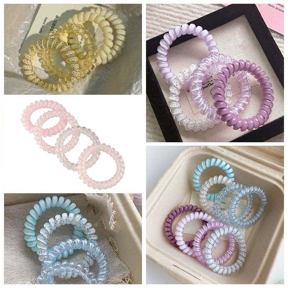 Headwear Spiral Cord Hair Ring Hair Rope Multicolor Telephone Wire  Ponytail Holder