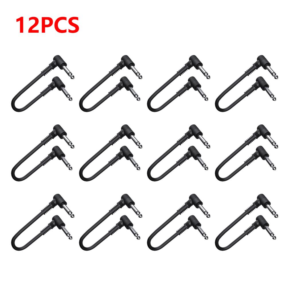 20-4PCS 15cm 6.35mm Lightweight Guitar Electric Effect Pedal Cable Amplifier Patch Cord Guitar Bass Guitar Music Accessories