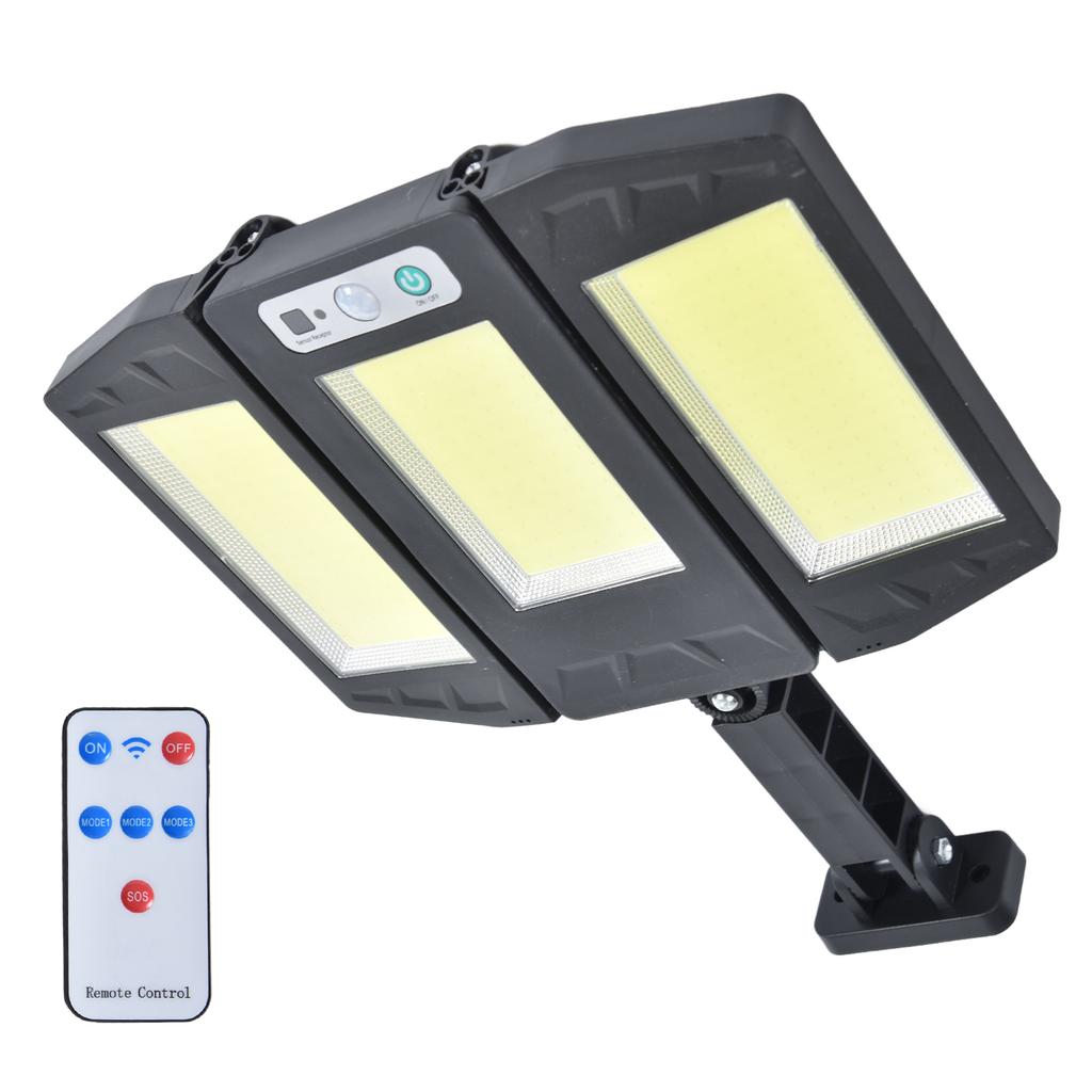 COB Solar Light Motion Sensor Remote Control Street Lamp Outdoor IP65 Waterproof Garden Wall Lamp