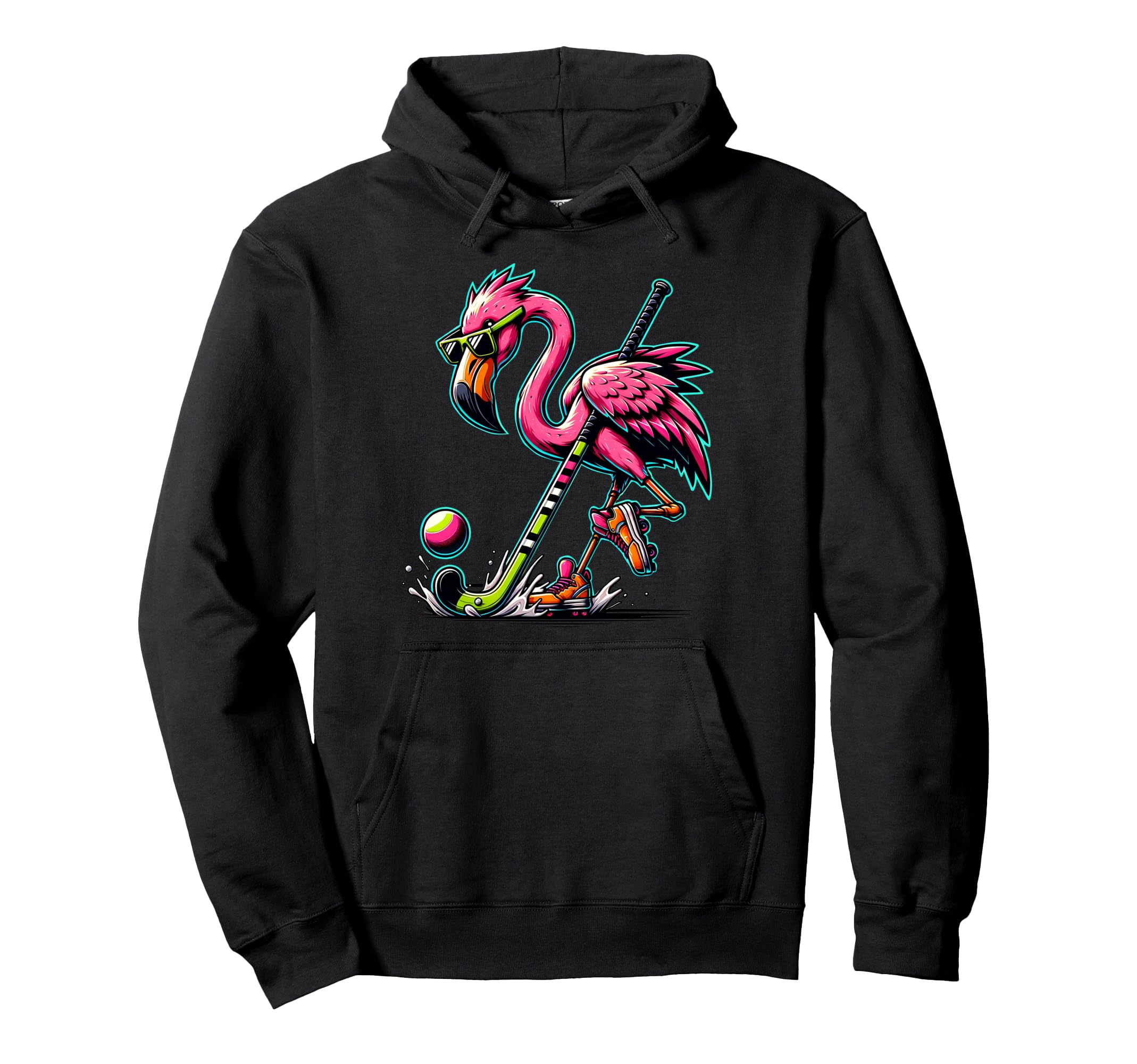 

Field Hockey Sunglasses Flamingo Street Vibe Colorful Sports Humor Cool Hoodie