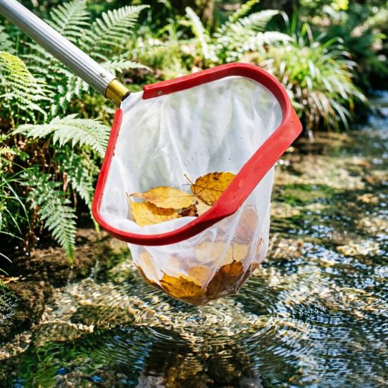 Síťka na skimmer do bazénu, Ultrajemná síťka na listí, Skimmer na povrchové nečistoty z bazénu, Nástroj na čištění bazénu pro listí, písek, pyl (Hůl není součástí dodávky)