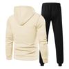 Men's Winter Solid Color Long-Sleeved Hooded Drawstring Sweatshirt And Sweatpants Suit