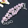 Pink Kunzite Gemstone Handmade 925 Sterling Silver Bracelet 7-8" KG-382