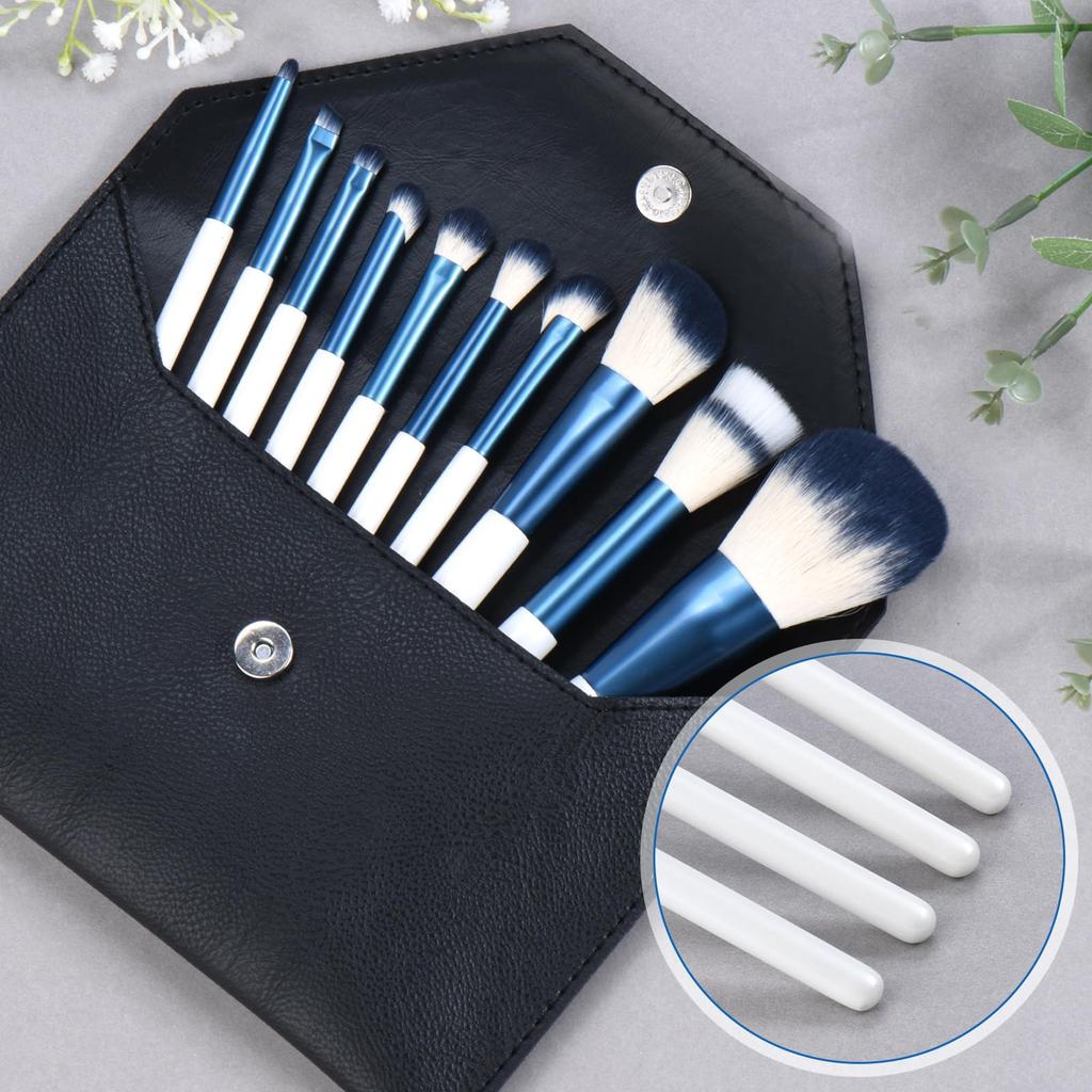 SHELWIN Makeup Brush Powder Blush Eyeshadow Suitable for Sensitive Includes PU Leather Storage Makes a Great Gift 10-Piece Set Brush, Brush, Brush,