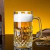 1pcs 600ml/1000ml New Light Luxury Beer Glass High End Draft Beer Cup Household Large Capacity Exquisite Glass Cup Wine Glasses