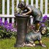 Latest Boy & Girl Sculpture Bath Pressure Water Statue Courtyard Resin Craft Garden Ornaments Garden Decoration Statue
