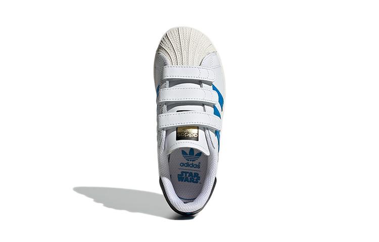 Adidas Originals SUPERSTAR CF C Casual Abrasion Resistant Low top Skateboard Shoes White Blue Black FZ0645