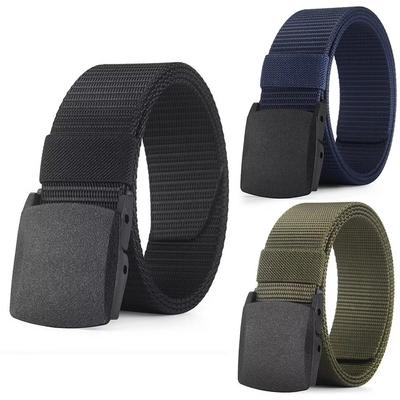 Cinturón para hombre Exterior Casual Lona Cinturón sin metal Entrenamiento Nailon Táctico Cinturón con pantalones Vaqueros Cinturón Deportes Cinturones para hombres mujeres