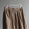 Johnature Women Skirts Summer Chinese Style Elastic Waist Solid Color Soft Female Loose A-Line Skirts