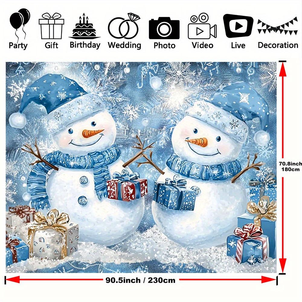 2D plane, 1 piece of snowman window Christmas party backdrop, suitable for weddings, birthdays, and baby showersZL