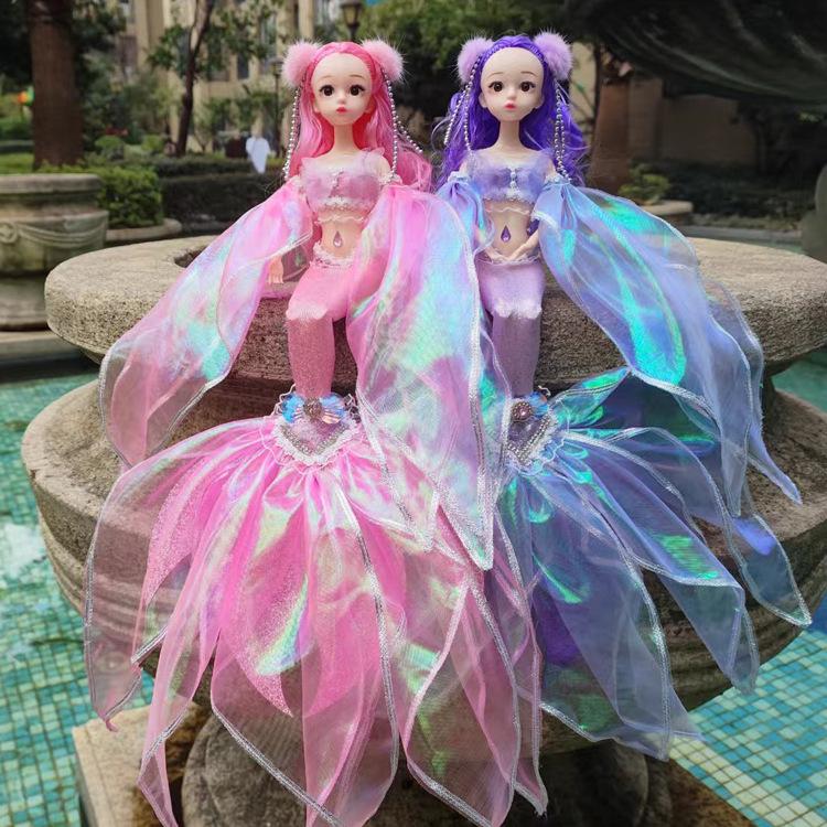 45cm Fashion Mermaid Princess BABI Doll Toys Body Joints Movable Pretty Fish Tail Cute 1/6 BJD Princess Doll Play House Toys
