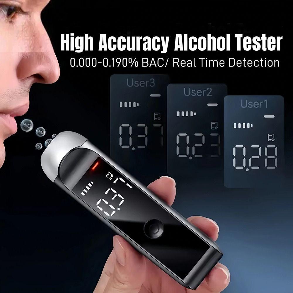 Digital Display Breath Alcohol Tester High Accuracy Digital Breathalyzer  Traffic Safety