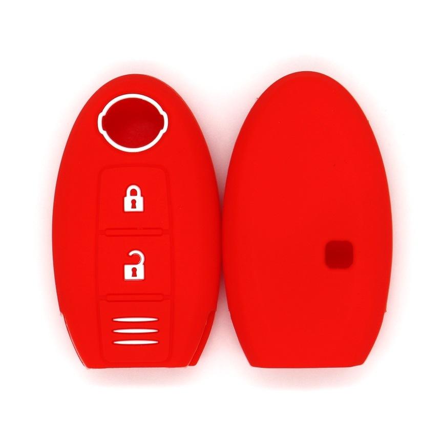 Suitable for Nissan's new Tiida Teana Qashqai Sylphy Bluebird X-Trail smart 2-button silicone key bag