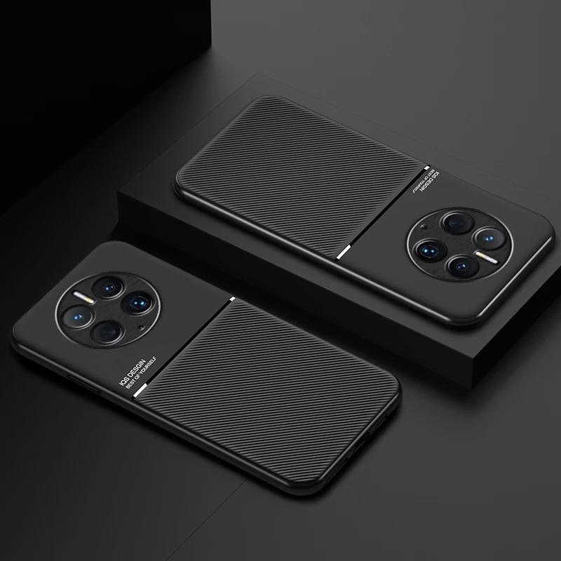 For Huawei Mate 50 Pro Case Car Magnetic Leather Cover Soft Frame Funda On For Mate 50 Pro Mate50 Pro Phone Cases Capa