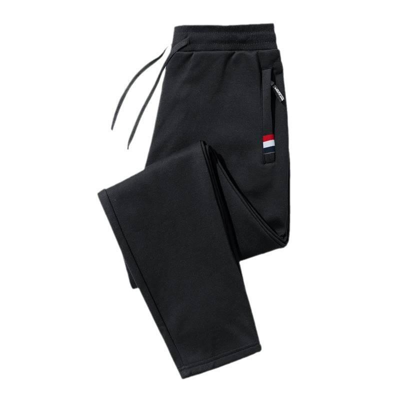 Men's Fleece-Lined Winter Sweatpants - Lambswool Plus Size, Loose Fit, Straight-Leg Casual Pants