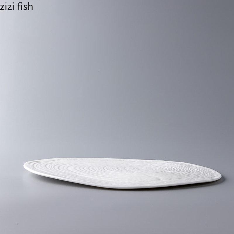 Farfurie ceramică, farfurie plată de 9,5 inch, farfurie pentru restaurant, desert, afișare, farfurii pentru friptură, farfurii pentru mâncare occidentală, veselă ceramică pentru acasă