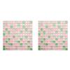2Pcs Mosaic Wall Tile Stickers, 3D Self Adhesive Tile Stickers, Retro Waterproof And Oil-Proof Wall Decals, Peel And Stick Backsplash Decals