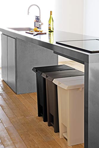 Pearl Metal, Made in Japan, Double-Door Trash Can, White, Pedal Pail #37, Captain Stag UW-1515, 37L