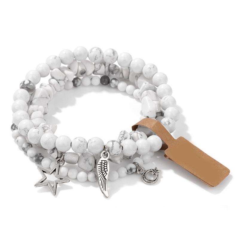 Pack Of 3 Trendy Star And Moon Pendant Bracelets For Women Fashionable Crystal Alloy Writ Chain Jewelry