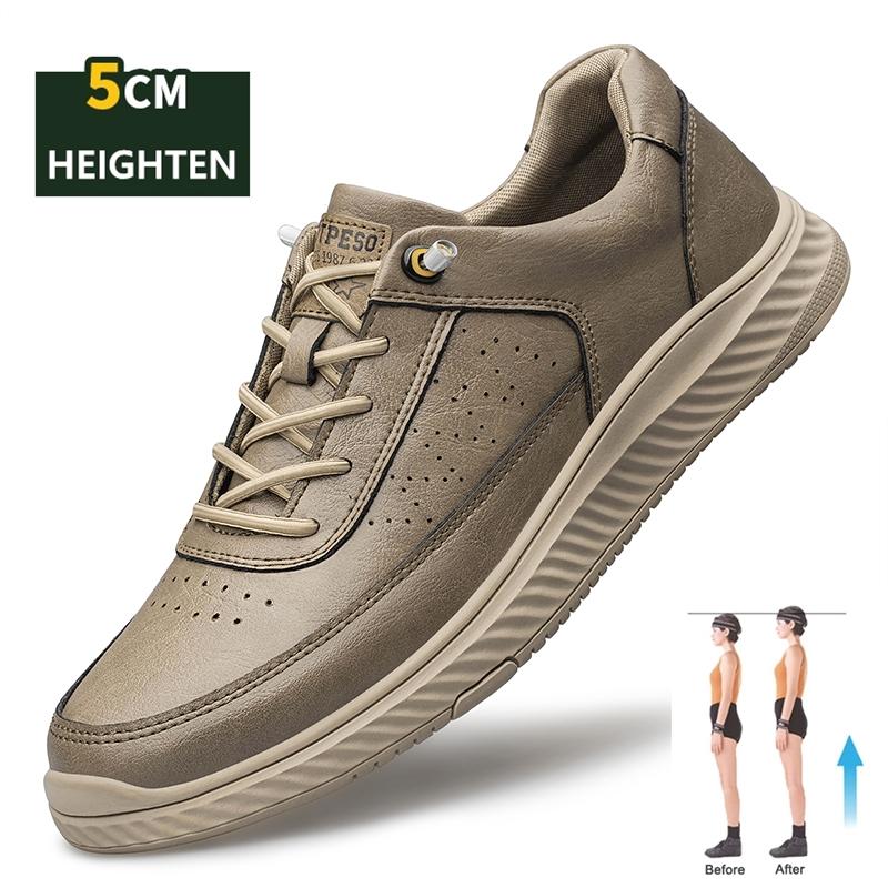 Winter High Quality Genuine Leather Flat/5cm Elevator Shoes Man Comfortable Warm Driving Shoes Slip Easy To Wear Men Casual Shoe