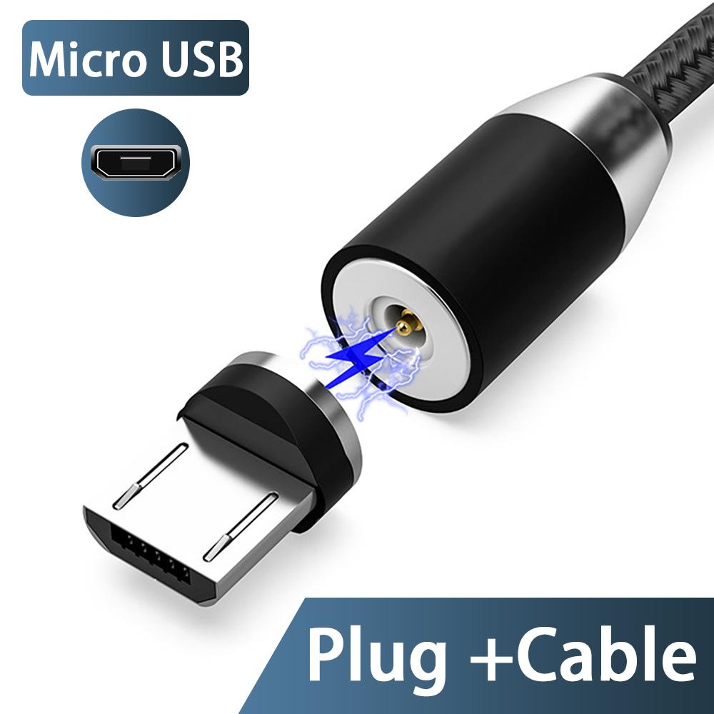 3A LED magnetinis USB kabelis Greitas iPhone įkrovimas C tipo kabelis Magnetinis įkroviklis duomenų įkrovimas Micro USB kabelis Mobiliojo telefono laidas USB laidas