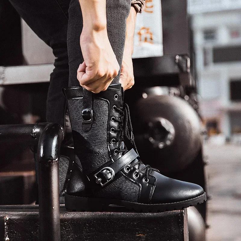 Autumn Men's Boots Leather Casual Shoes for Men Warm High Top Male Boots Comfortable Breathable Mens Boot 2025 Botas Para Hombre