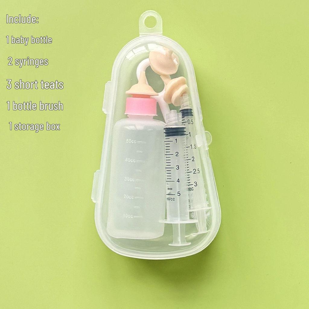 Silicone Nipple Syringe Feeder for Newborn Kittens & Puppies
