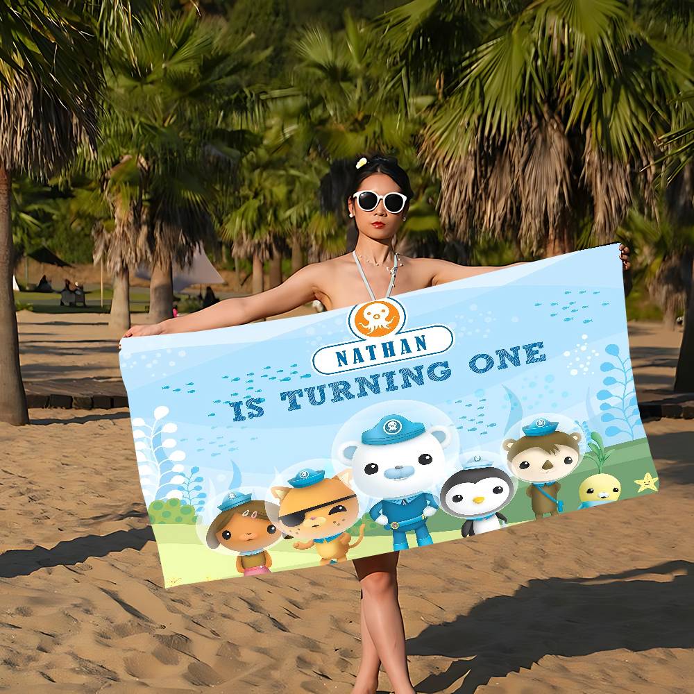 The O-Octonauts Cartoon Bath Towel Microfiber Soft Water Absorbing Breathable For Girl Kids Decorative Cartoon Beach Towel