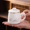 Suet Jade Mug Office Cup Ceramic Filter with Lid Tea Cup Household Tea Separation Water Cup Gift