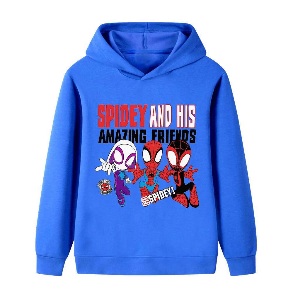 B1428 Kids Boys Girls Cartoon Printed Casual Long Sleeves Hoodie Top