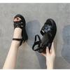Women Summer Shoes Wedge Platform Romen Sandals Retro Thick Bottom Casual Buckle Hollow Female Shoes Chaussures Femme Ete 2025