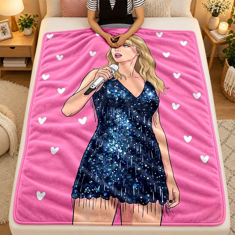 Flannel BlanketTaylor Swift Warm Soft Throw Blanket for Indoor Sofa Bed Living Room Use