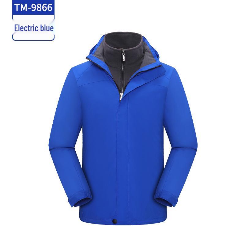 Three-in-One Customized Mountaineering Jacket: Waterproof, Cold-Resistant, Windproof Hoodie for Autumn and Winter