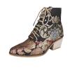 Fashion 2024 High Quality Ladies Shoes Front Lace-up Women's Boots Fashion Printing Modern Boots Women New Rivet Plus Size Heels Women