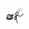 NICK&NICOLE HEART BUTTERFLY Logo PEARL RIBBON keyring_BLACK