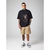 White Oversized T-Shirt Dog Head with Barbed Wire Print Casual Streetwear Fashion Unisex Top for Men and Women