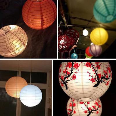 30/35Cm Plum Blossom Round Paper Lantern Lamp Shade Chinese Antique Paper Lantern  Year Paper Lampshade Home Decor
