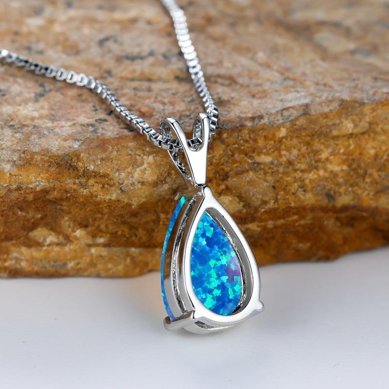 Wish Hot Sale Water Drop Opal Pendant Necklace Femininity Versatile Niche Jewelry