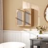 Bohemian Bathroom Wall Cabinet, 2 Soft-Close Rattan-Effect Doors, Adjustable Shelf, Oak