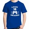 Level 18 Unlocked Video Gamer 18th Birthday Gift Graphic T Shirts Summer Cotton Short Sleeve Tshirts Unisex Print T Shirt