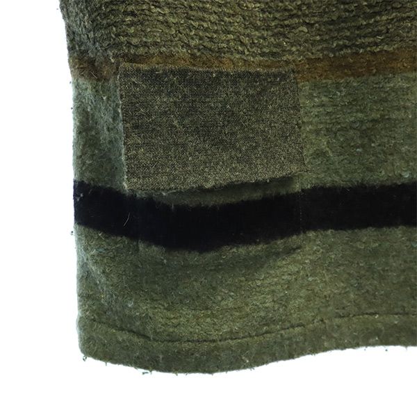 Opening Ceremony Sweter damski używany z mieszanki wełny z obramowaniem, z długim rękawem, dzianinowy, khaki S