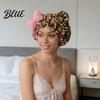 Soft Plush Sleep Hat Leopard Print Sleeping Bowknot 3D Cat Ear Decor Adjustable No Satin Cap Frizz Fit Double Layer Lined Hair Protection Bonnet