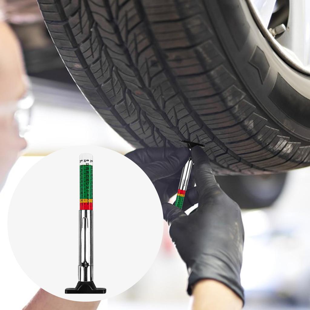 Kosesater Tire Groove Depth Gauge Measuring Color Coded Tread Groove Measuring Meter for Home